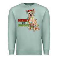 Seafoam merry and bright chihuahua Premium Sweatshirt - RanaPortraitStore