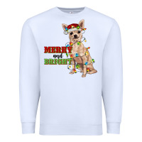 White merry and bright chihuahua Premium Sweatshirt - RanaPortraitStore