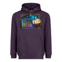 Plum happy birthday jesus Heavyweight Hoodie - RanaPortraitStore