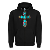 Black gemstone cross Zipper Hoodie - JahusDesignShop