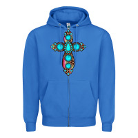 True Royal gemstone cross Zipper Hoodie - JahusDesignShop