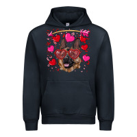 Navy valentine's german shepherd Urban Hoodie - RanaPortraitStore