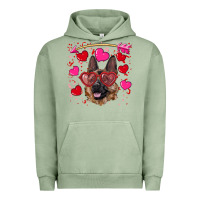 Pigment Oil Green valentine's german shepherd Urban Hoodie - RanaPortraitStore