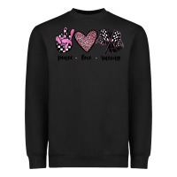 Black peace love racing Heavyweight Sweatshirt - JahusDesignShop