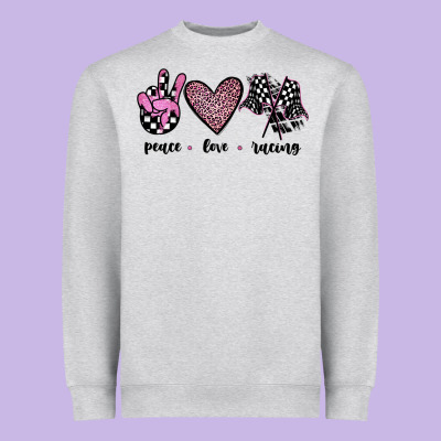 Peace Love Racing Heavyweight Sweatshirt Designed By Jahusdesignshop