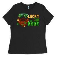 Black lucky dude saint patricks bearded man Ladies Tee - FaDigitalArtStudio