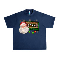 Navy santa cassette Urban Heavy Tee - FaDigitalArtStudio