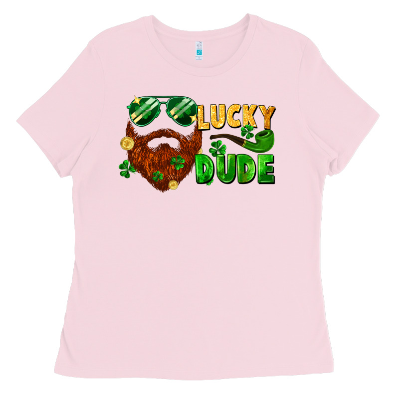 Lucky Dude Saint Patricks Bearded Man Ladies Tee by FaDigitalArtStudio | Teevron
