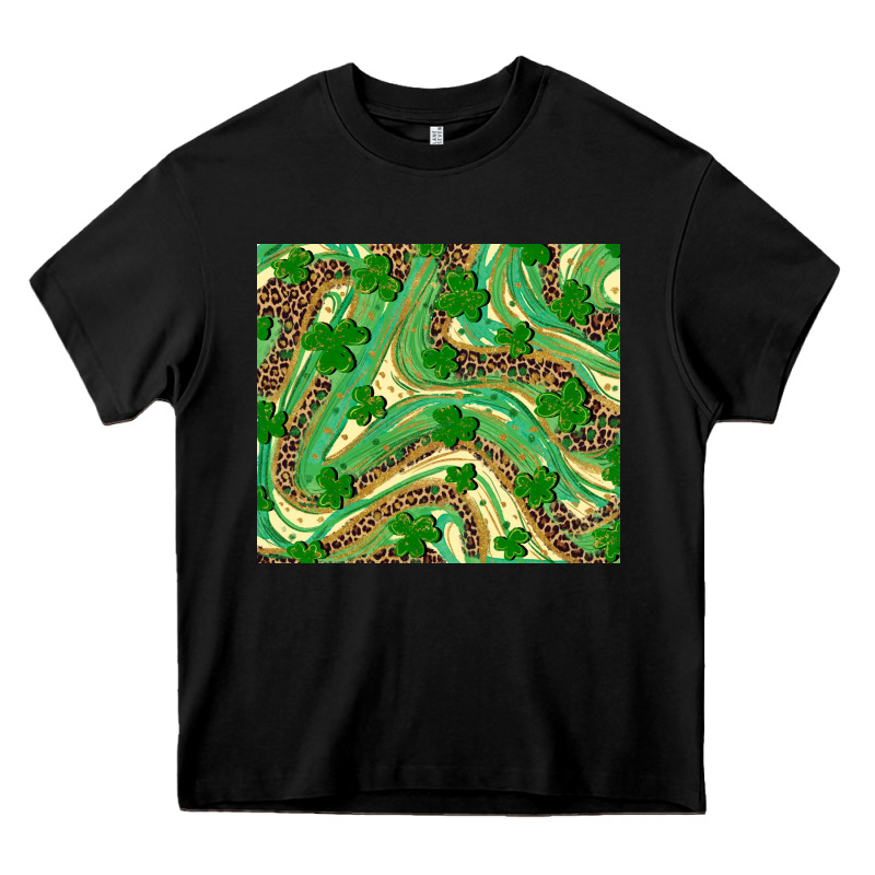St. Patrick's Day Shamrock Leopard Heavy Core Tee by RanaPortraitStore | Teevron
