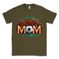 Army Green blessed soccer mom lightbulb letters Classic Tee - OliviaCreatesArt