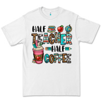 White half teacher half coffee Premium Tee - OliviaCreatesArt