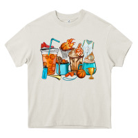 Cream Basketball coffee cups Heavy Core Tee - HowdyJamesFarm