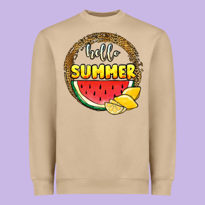 Hello Summer Watermelon Heavyweight Sweatshirt Designed By Jahusdesignshop