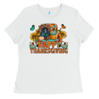 Happy Thanksgiving With Truck Bbs Ladies Tee | Teevron
