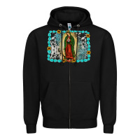 Black Gemstone our lady of Guadalupe Zipper Hoodie - JahusDesignShop