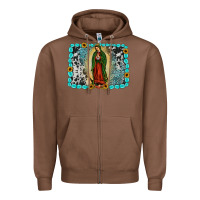 Chestnut Gemstone our lady of Guadalupe Zipper Hoodie - JahusDesignShop