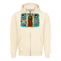 Sandshell Gemstone our lady of Guadalupe Zipper Hoodie - JahusDesignShop