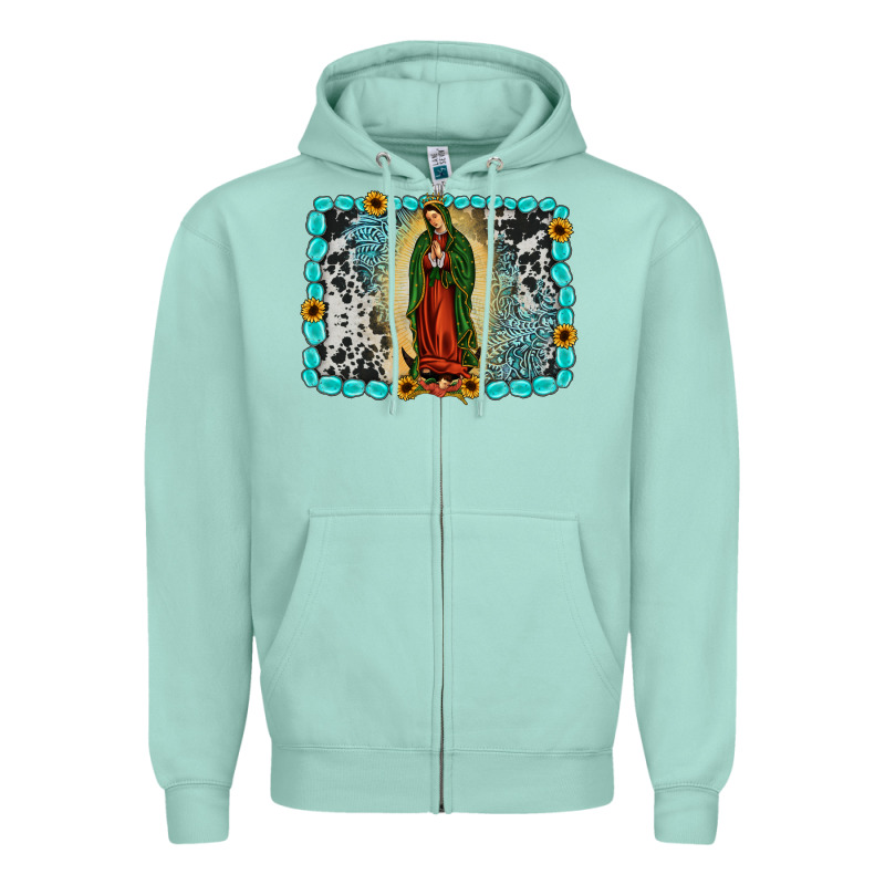 Gemstone Our Lady Of Guadalupe Zipper Hoodie by JahusDesignShop | Teevron