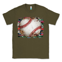 Army Green sports baseball background Classic Tee - Artiststas