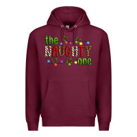 Burgundy The Naughty One Christmas Premium Hoodie - Artiststas