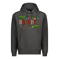 Charcoal Heather The Naughty One Christmas Premium Hoodie - Artiststas