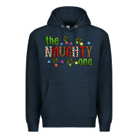 Navy The Naughty One Christmas Premium Hoodie - Artiststas