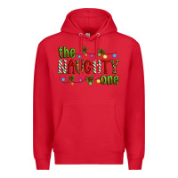 Red The Naughty One Christmas Premium Hoodie - Artiststas
