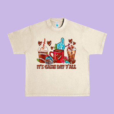 American Football Coffee Cups Urban Heavy Tee Designed By Fadigitalartstudio