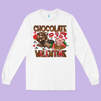 Chcolate Is My Valentine Long Sleeve Tee Designed By Cowhidedigitalart