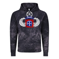 Cloud Black 82nd Airborne Div Parachutist Wings and Patch - Distressed Vintage Hoodie - baoMotion
