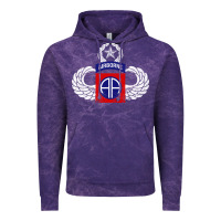 Cloud Purple 82nd Airborne Div Parachutist Wings and Patch - Distressed Vintage Hoodie - baoMotion
