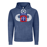 Vintage Denim 82nd Airborne Div Parachutist Wings and Patch - Distressed Vintage Hoodie - baoMotion
