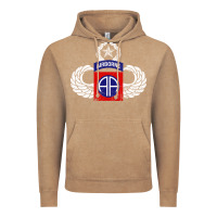 Vintage Coffee 82nd Airborne Div Parachutist Wings and Patch - Distressed Vintage Hoodie - baoMotion