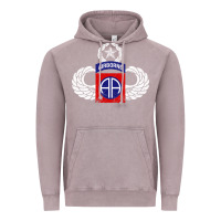 Vintage Zinc 82nd Airborne Div Parachutist Wings and Patch - Distressed Vintage Hoodie - baoMotion