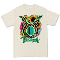 Bone Taurus Zodiac Sign Sunflower Leopard Serape Premium Tee - RanaPortraitStore