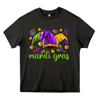 Asphalt Mardi Gras with jester hat Heavy Core Tee - HowdyJamesFarm