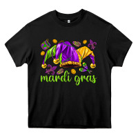 Black Mardi Gras with jester hat Heavy Core Tee - HowdyJamesFarm