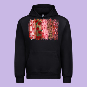 Valentine's Day Brushstrokes Urban Hoodie Designed By Ranaportraitstore