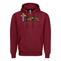 Burgundy thankful Zipper Hoodie - JahusDesignShop