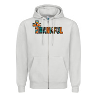 Dove Grey thankful Zipper Hoodie - JahusDesignShop
