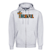 Heather Grey thankful Zipper Hoodie - JahusDesignShop