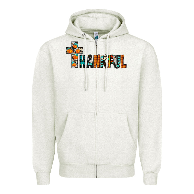 Thankful Zipper Hoodie by JahusDesignShop | Teevron
