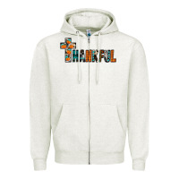Oatmeal Heather thankful Zipper Hoodie - JahusDesignShop