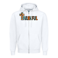 White thankful Zipper Hoodie - JahusDesignShop