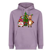 Lavender merry christmas gnomes, reindeer Heavyweight Hoodie - RanaPortraitStore