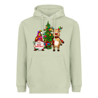 Matcha merry christmas gnomes, reindeer Heavyweight Hoodie - RanaPortraitStore