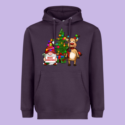 Merry Christmas Gnomes, Reindeer Heavyweight Hoodie Designed By Ranaportraitstore