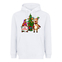 White merry christmas gnomes, reindeer Heavyweight Hoodie - RanaPortraitStore