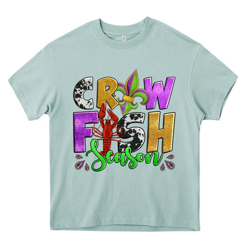 Crawfish Season Mardi Gras Carnival Fleur De Lis Heavy Core Tee by Jasminsmagicworld | Teevron