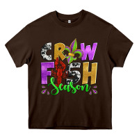 Chocolate Brown crawfish season mardi gras carnival fleur de lis Heavy Core Tee - Jasminsmagicworld